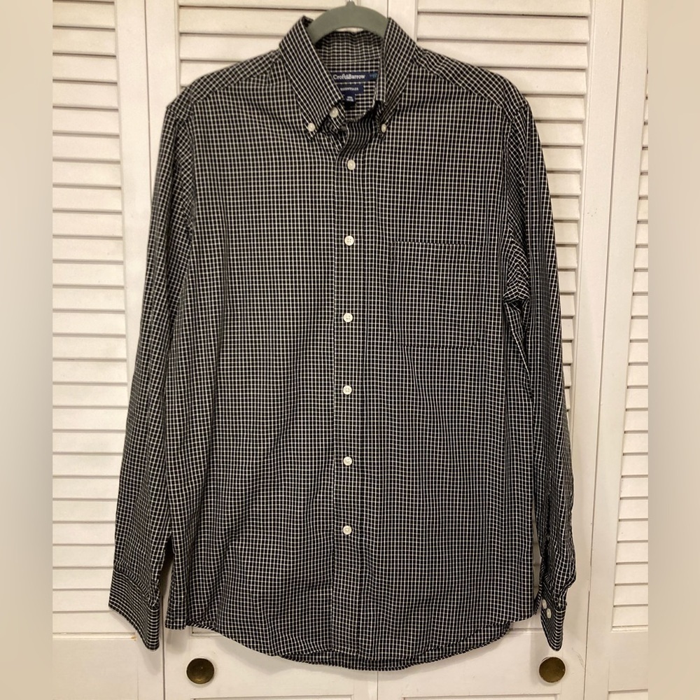 Croft & Barrow Black And White Button Down Shirt Size 15 1/2